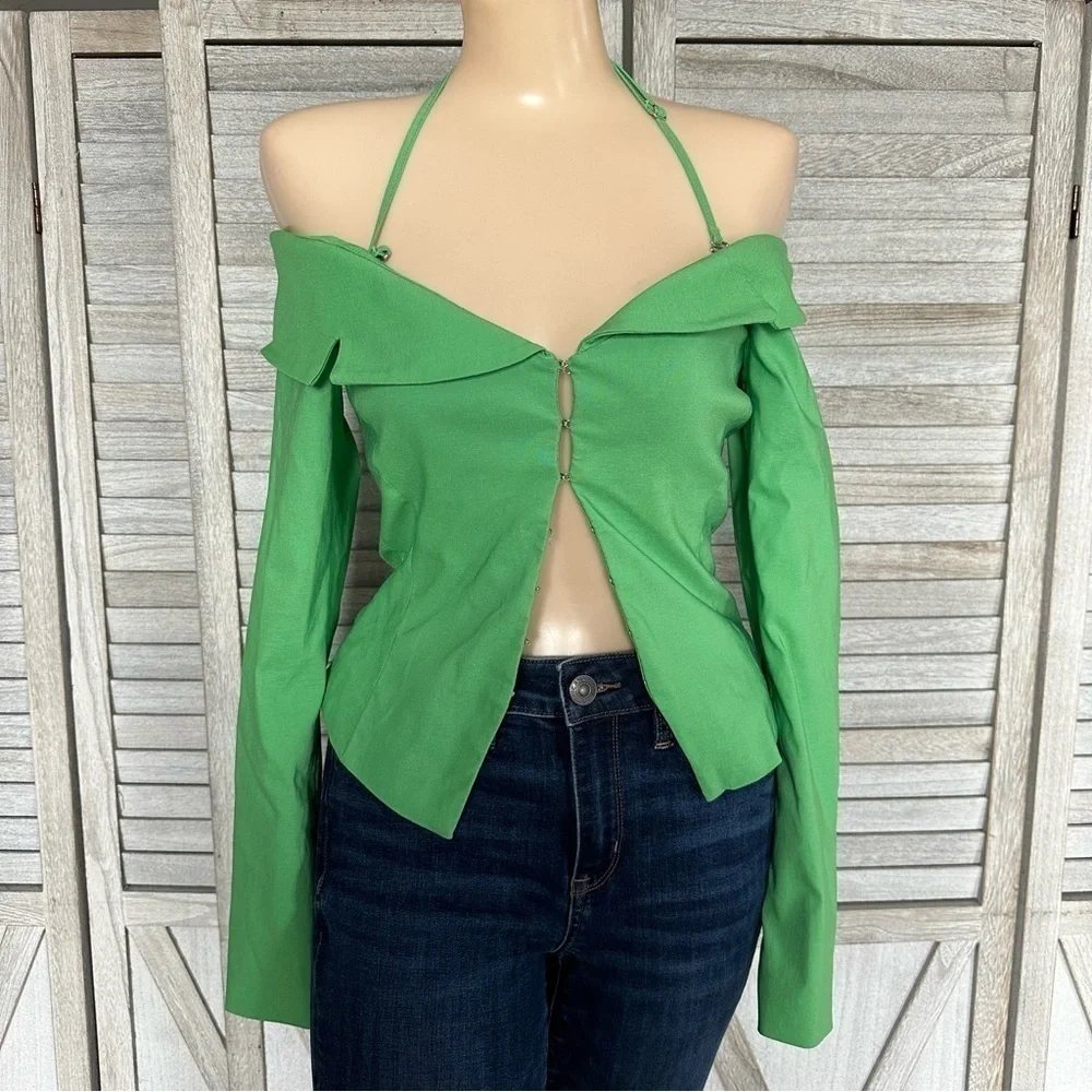 ZARA FITTED CROP BLAZER - Picture 8 of 16